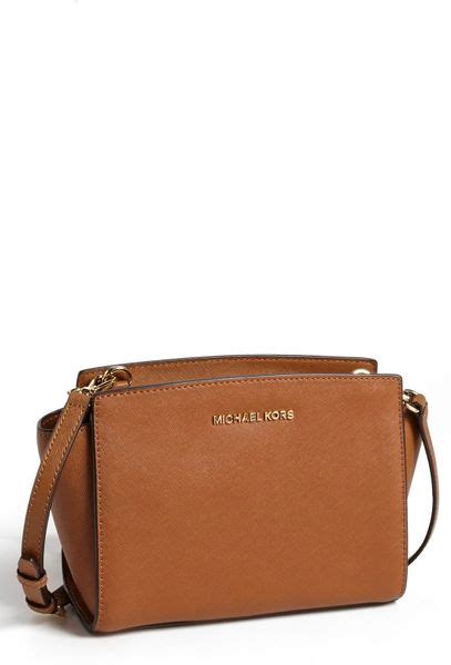 michael kors medium selma saffiano satchel brown|Michael Kors selma medium crossbody.